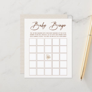 Boho Neutral Baby Bingo Game