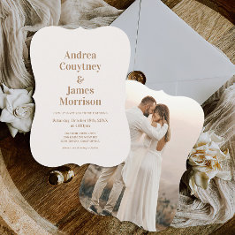 Boho Neutral Beach Wedding Einladung