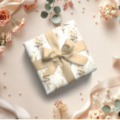 Boho Neutral Beige Bridal Floral Geschenkpapier