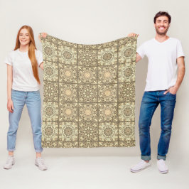 Boho Neutral Beige Vintag Inspiriert Quiltmuster Fleecedecke