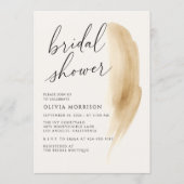 Boho Neutral Beige Watercolor Bridal Shower Einladung (Vorderseite)