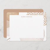 Boho Neutral Bohemisch Beige Tonal Personalisiert  Mitteilungskarte (Vorne/Hinten)