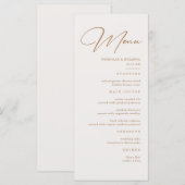 Boho Neutral Champagne Wedding Menu Menükarte (Vorne/Hinten)