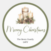 Boho Neutral Christmas Custom Family Name Sticker (Vorderseite)