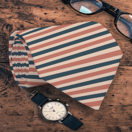 Boho Neutral Colored Stripes Necktie Krawatte
