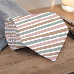 Boho Neutral Colored Stripes Necktie Krawatte<br><div class="desc">This stylish necktie features a contemporary boho design with a palette of neutral colors. The subtle striped pattern adds a touch of sophistication and versatility to any outfit. Perfect for adding a unique flair to your look,  this tie is an excellent choice for both casual and formal occasions.</div>