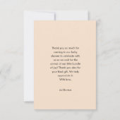 Boho Neutral Dinosaur Babydusche Danke Karte (Rückseite)