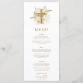 Boho Neutral Dried Palm Taufe Weihnachtsmenü Menükarte (Vorderseite)