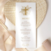 Boho Neutral Dried Palm Taufe Weihnachtsmenü Menükarte