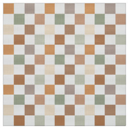 Boho Neutral Earthy Checker Checkerboard Checkered Stoff