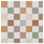 Boho Neutral Earthy Checker Checkerboard Checkered Stoff (Nahaufnahme)