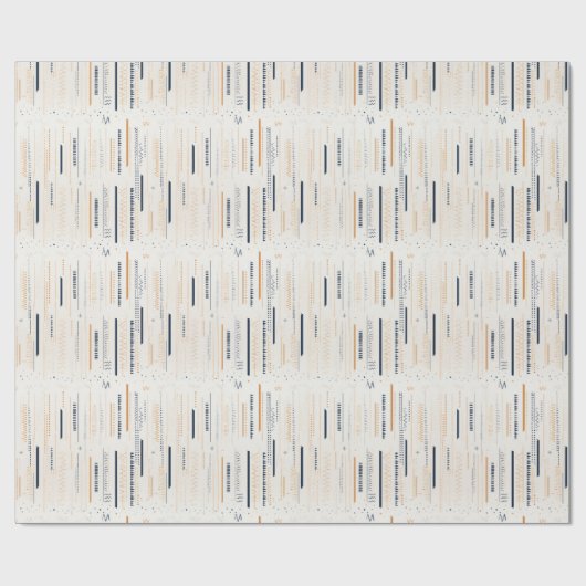 Boho neutral erthy Marine rosty geometrisch Geschenkpapier (Flach)