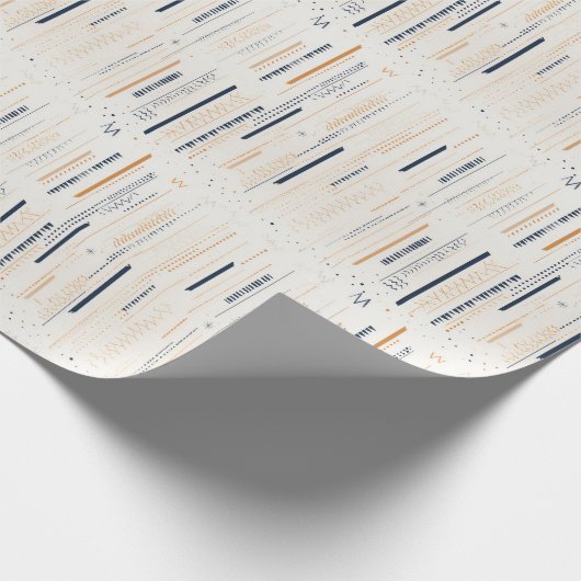 Boho neutral erthy Marine rosty geometrisch Geschenkpapier (Ecke)