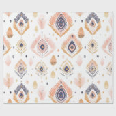 Boho Neutral Feather Geschenkpapier (Flach)