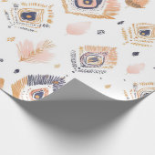 Boho Neutral Feather Geschenkpapier (Ecke)