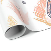 Boho Neutral Feather Geschenkpapier (Rolleneckpunkt)