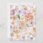 Boho Neutral Floral Baby Shower Einladung (Rückseite)