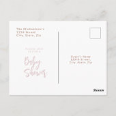 Boho Neutral Floral Baby Shower Postkarte (Rückseite)
