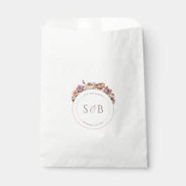 Boho Neutral Floral Gevor Taschen mit Monogramm Geschenktütchen