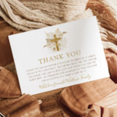 Boho Neutral Floral Taufe Danke Karte