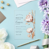 Boho Neutral Floral Wedding Acryleinladungen (In Situ (Hochzeit))