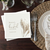 Boho Neutral Fluffy Pampas Grass Brautparty Serviette
