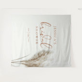 Boho Neutral Fluffy Pampas Grass Brautparty Wandteppich (Vorderseite (Horizontal))