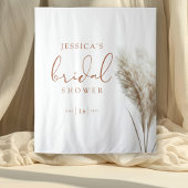 Boho Neutral Fluffy Pampas Grass Brautparty Wandteppich