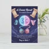 Boho Neutral Gender Reveal Invitation Einladung (Stehend Vorderseite)