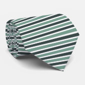 Boho-Neutral Greens Bunte Streifen Krawatte (Gerollt)