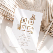 Boho Neutral Holzblock Buchstaben Babydusche