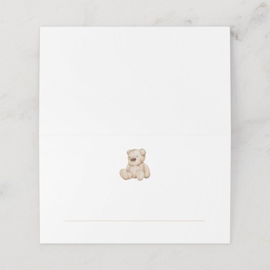 Boho Neutral-Holzblockbuchstaben Platzkarte (Außenseite Aufgefaltet)