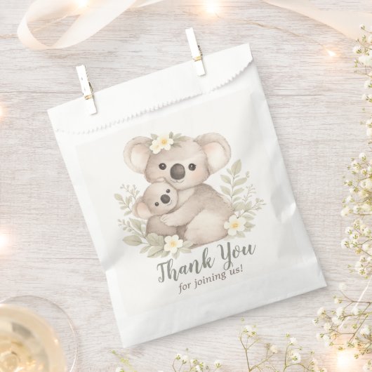 Boho Neutral Koala Baby Shower Geschenktütchen (Ausgeschnitten)