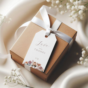 Boho Neutral Lila Floral Wedding Gift Tag Geschenkanhänger