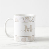 Boho Neutral Lunaria Custom Monogram and Name Tass Kaffeetasse (Links)