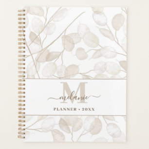 Boho Neutral Lunaria Individuelle Name Initial Planer