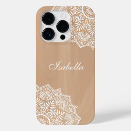 Boho Neutral Mandala Individuelle Name Case-Mate iPhone 14 Pro Hülle