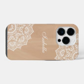 Boho Neutral Mandala Individuelle Name iPhone Hülle (Rückseite (Horizontal))