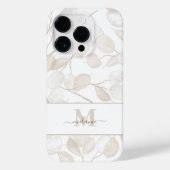 Boho Neutral Money Pflanze Individuelle Name Case-Mate iPhone Hülle (Rückseite)
