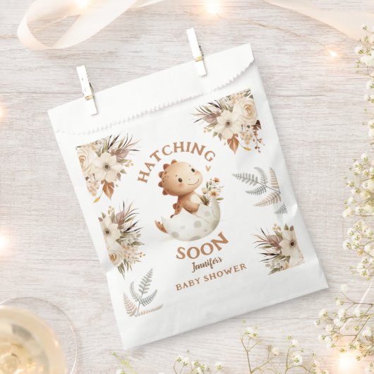 Boho Neutral Niedlich Dinosaur Babydusche Gefällig Geschenktütchen (Ausgeschnitten)