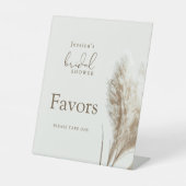 Boho Neutral Pampas Grass Brautparty Favoriten Sockelschild (Vorderseite)