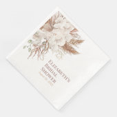 Boho Neutral Pampas Grass Brautparty Napkins Serviette (Ecke)