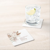 Boho Neutral Pampas Grass Brautparty Rechteckiger Pappuntersetzer (Vor Ort)