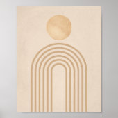 Boho Neutral Peach Terracotta Sun Rainbow Poster (Vorne)
