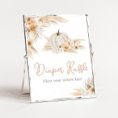 Boho Neutral Pumpkin Baby Duwer Diaper Raffle Poster