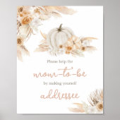 Boho Neutral Pumpkin Baby Shower Envelope Station Poster (Vorne)