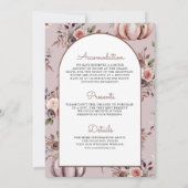 Boho Neutral Pumpkin Floral All in One Wedding Einladung (Rückseite)