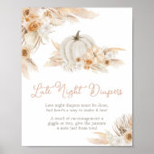 Boho Neutral Pumpkin Spate Night Diapers Poster (Vorne)