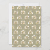 Boho Neutral Rainbow Baby Shower Einladung (Rückseite)