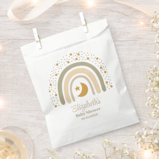 Boho Neutral Rainbow Baby Shower Geschenktütchen (Ausgeschnitten)